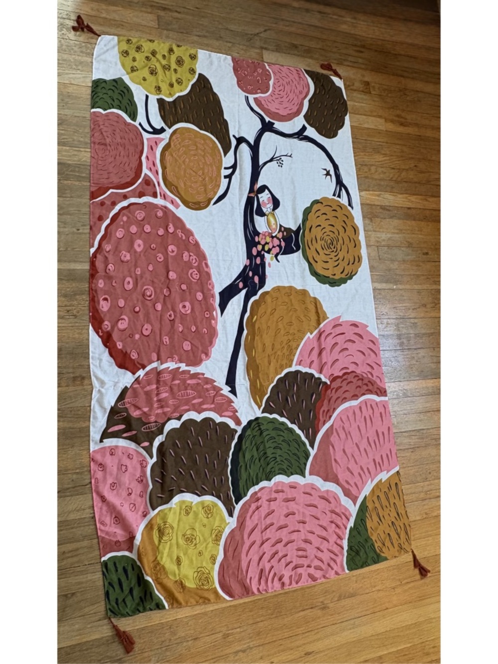 Colorful Whimsical Scarf w/ Tassels